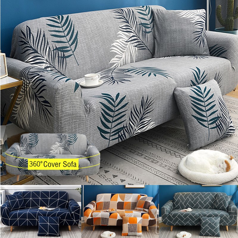 MINIQ Stretch Slipcovers Sectional Elastic Stretch Sofa Cover Couch Cover L shape Armchair Cover