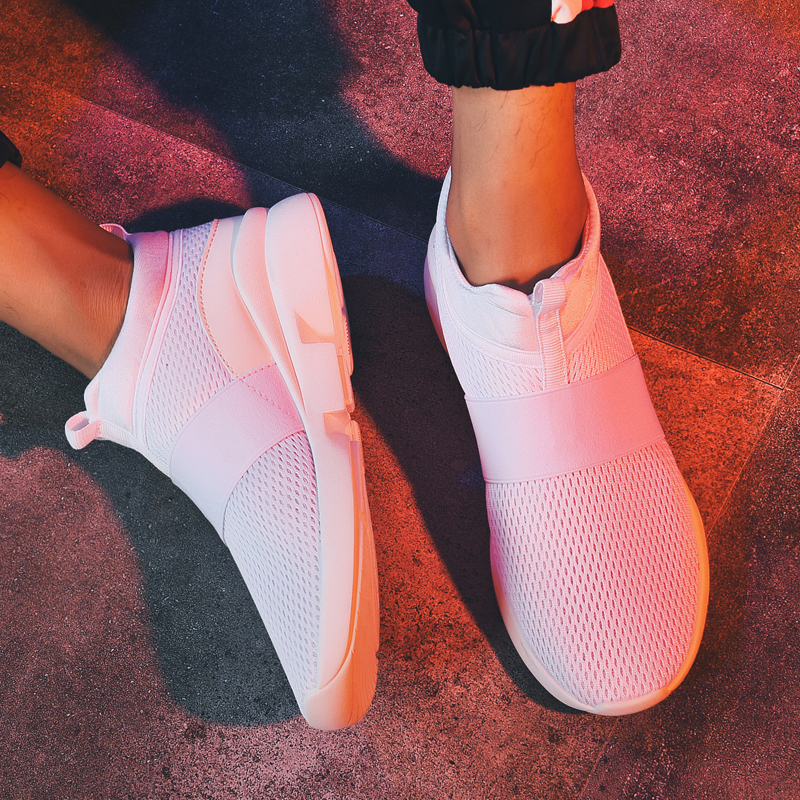 MINIQ Fashion Lightweight Men Women Sneakers Flyknit Sport Outdoor Shoes Slip On Trainner Shoes