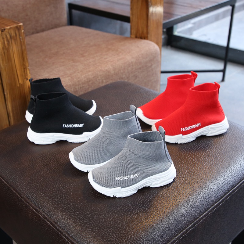 Kids Fashion Slip On Sneakers Toddle Girl Boy Outdoor Casual Sport Shoes Socks Boots Ankle Boots