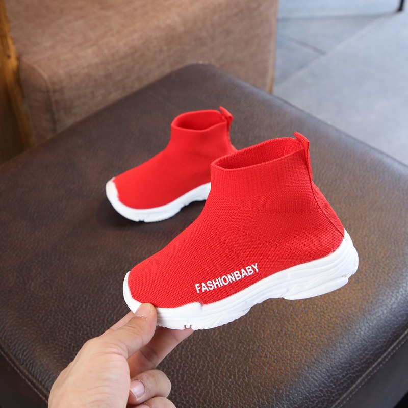 Kids Fashion Slip On Sneakers Toddle Girl Boy Outdoor Casual Sport Shoes Socks Boots Ankle Boots