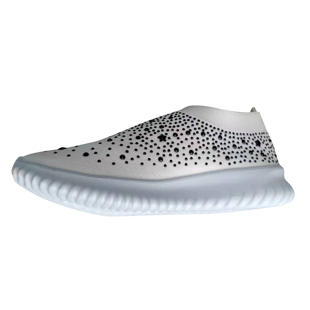 Women&apos;s Crystal Fashion Sneakers Ladies Ankle Slip On Sport Shoes Flat Loafers Casual Sock Shoes