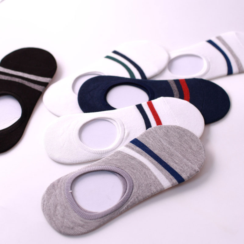 5 Pair Men Womens Invisible Boat Socks Short Cotton Blends Ankle Socks Low Cut Shoe Liner Non-slip