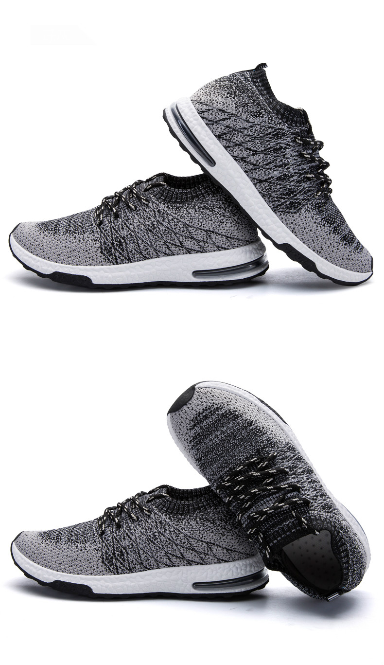 MINIQ Men Fashion Beathable Sport Shoes Air Mesh Outdoor Sneakers Slip on Light Weight Sock Shoes