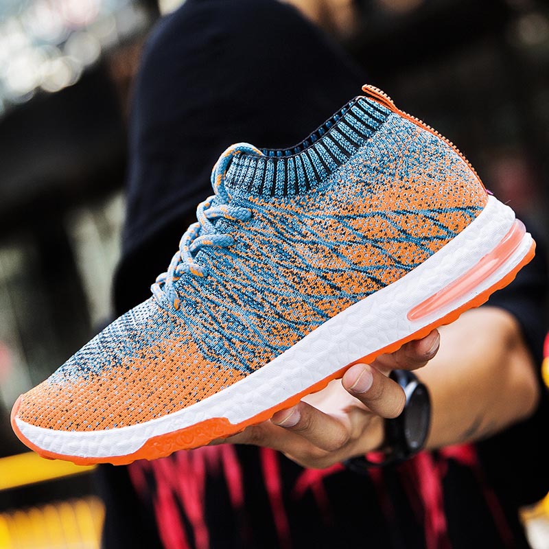 MINIQ Men Fashion Beathable Sport Shoes Air Mesh Outdoor Sneakers Slip on Light Weight Sock Shoes