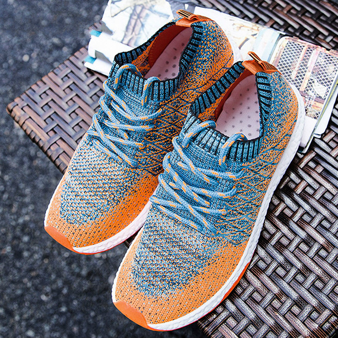 MINIQ Men Fashion Beathable Sport Shoes Air Mesh Outdoor Sneakers Slip on Light Weight Sock Shoes