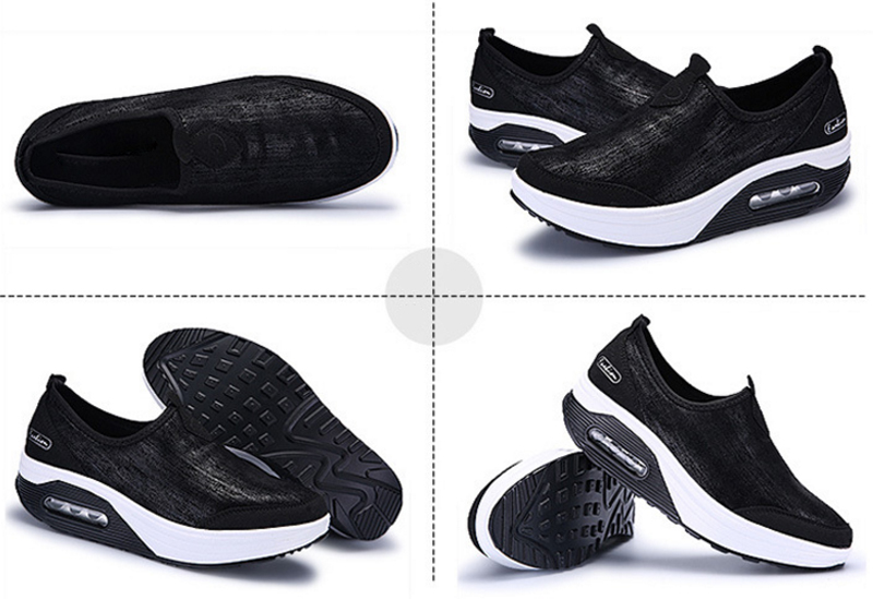 MINIQ Women's Air Cushion Sneakers Shoes Women Loafers Slip On Shoes Ladies Wedge Casual Shoes