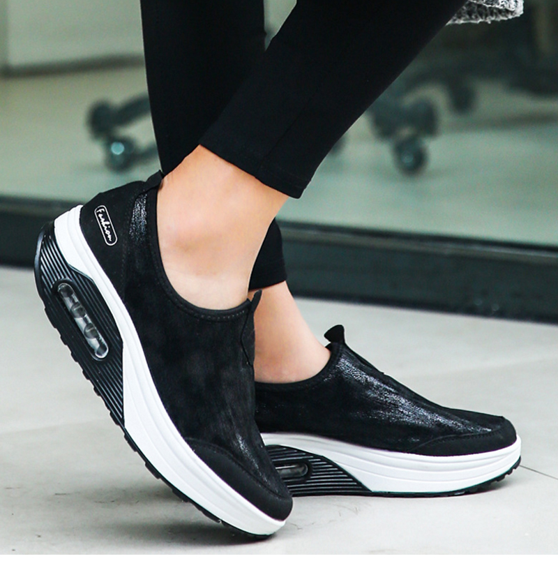 MINIQ Women's Air Cushion Sneakers Shoes Women Loafers Slip On Shoes Ladies Wedge Casual Shoes