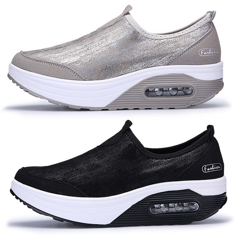 MINIQ Women's Air Cushion Sneakers Shoes Women Loafers Slip On Shoes Ladies Wedge Casual Shoes