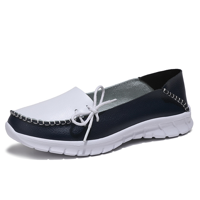 MiniQ Women Soft Leather Casual Shoes Flats High Quality Female Loafers Comfortable Slip On Shoes