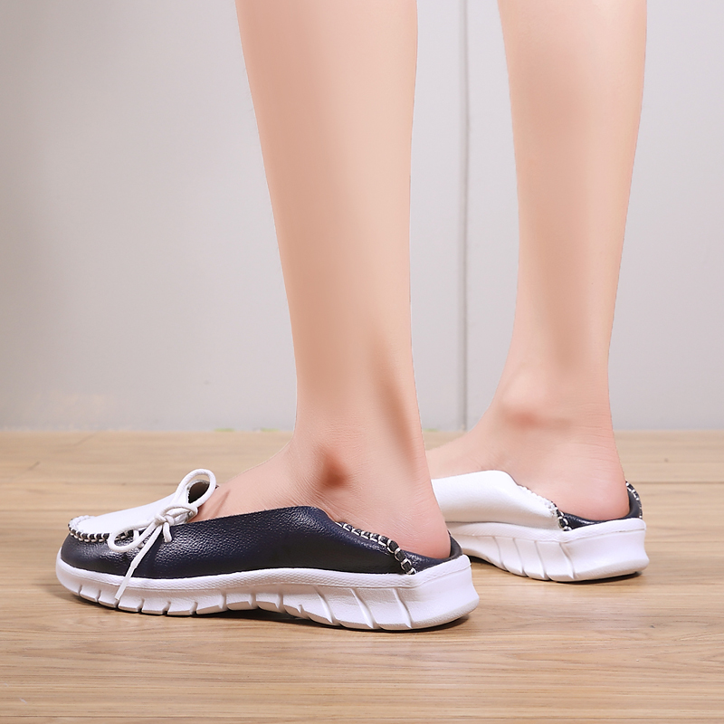 MiniQ Women Soft Leather Casual Shoes Flats High Quality Female Loafers Comfortable Slip On Shoes