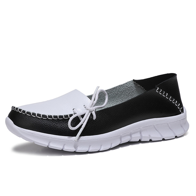 MiniQ Women Soft Leather Casual Shoes Flats High Quality Female Loafers Comfortable Slip On Shoes