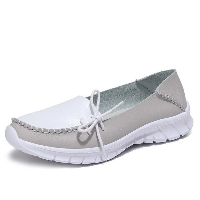 MiniQ Women Soft Leather Casual Shoes Flats High Quality Female Loafers Comfortable Slip On Shoes
