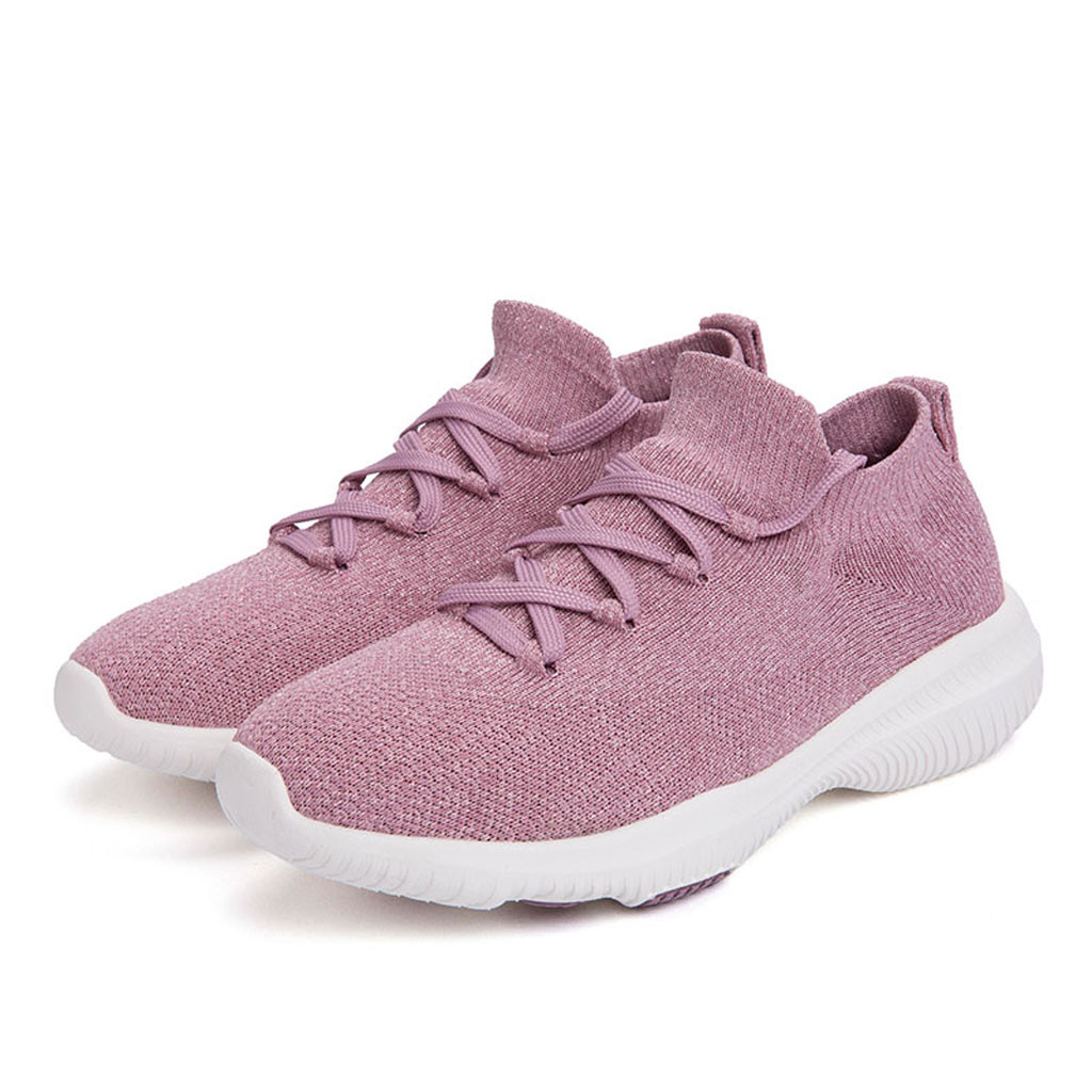 MINIQ Women Fashion Flying Sport Woven Shoes Mesh Breathable Non-Slip Socks Sneaker Lightweight Flat