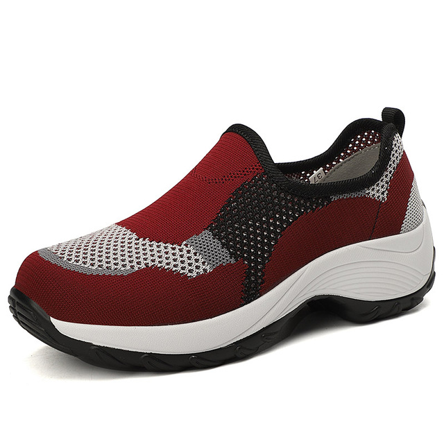 MiniQ Women Mesh Sport Sneakers Comfortable Slip On Sandals Flats Running Walking Shoes Soft Loafers