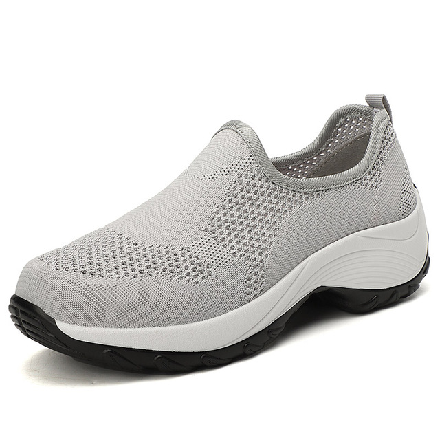 MiniQ Women Mesh Sport Sneakers Comfortable Slip On Sandals Flats Running Walking Shoes Soft Loafers