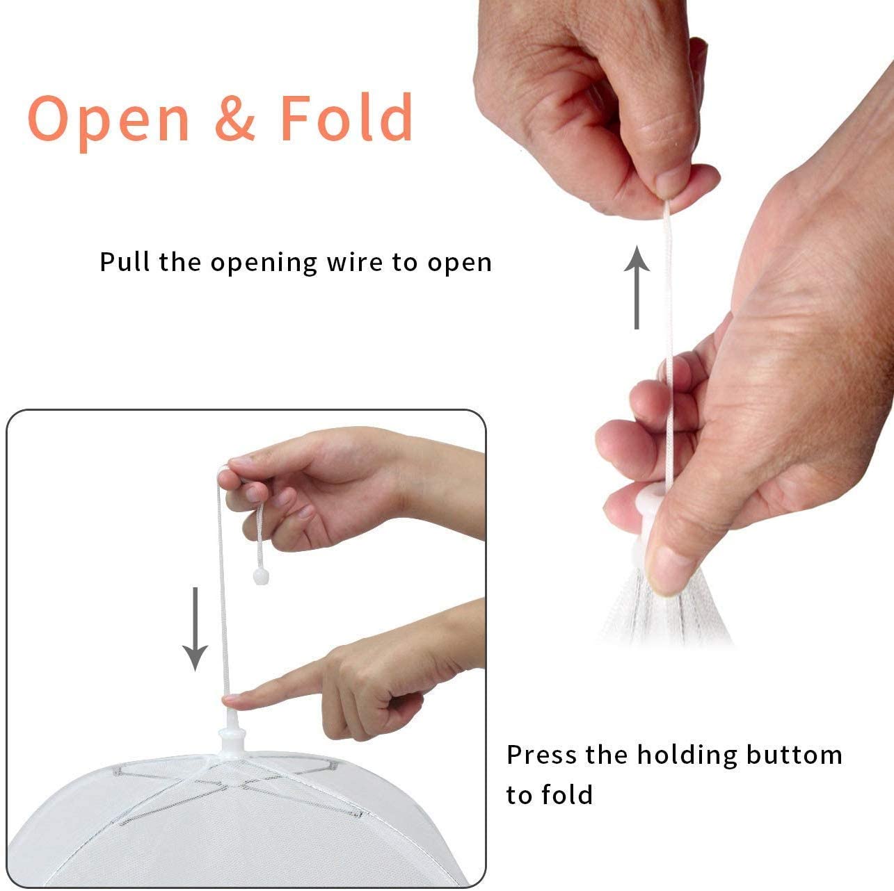 2Pcs Household Food Umbrella Cover Picnic Barbecue Party Anti Mosquito Fly Net Tent For Dinner Table