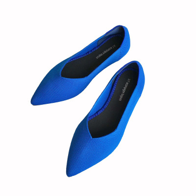 Women Washable Pointed-toe Fashion Multicolor Woven Soft Bottom Knitted Flats Ballet Loafers Shoes