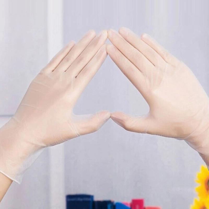 100 Pcs Transparent Disposable PVC Gloves Dishwashing/Kitchen/Medical/Latex/Rubber/Garden