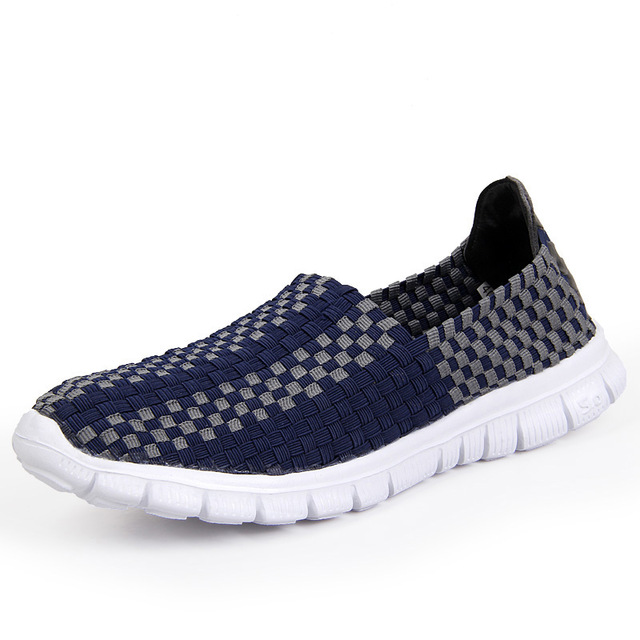 MiniQ Unisex Women Mens Light Weight Slip On Woven Sneakers Flats Casual Sport Running Walking Shoes