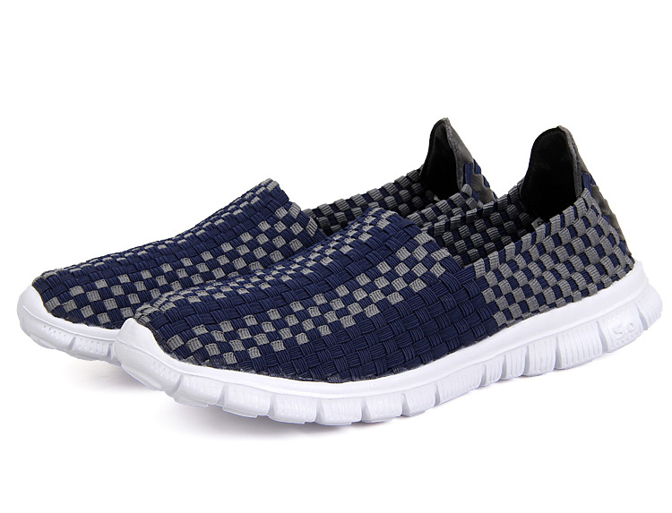 MiniQ Unisex Women Mens Light Weight Slip On Woven Sneakers Flats Casual Sport Running Walking Shoes