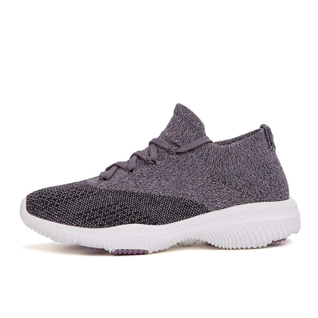 MINIQ Women Fashion Flying Sport Woven Shoes Mesh Breathable Non-Slip Socks Sneaker Lightweight Flat
