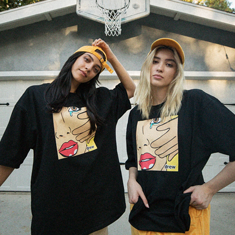 Unisex Men Women Short Sleeve Tee Fashion Tops Cry Pattern Casual TShirts Cotton Loose Clothing