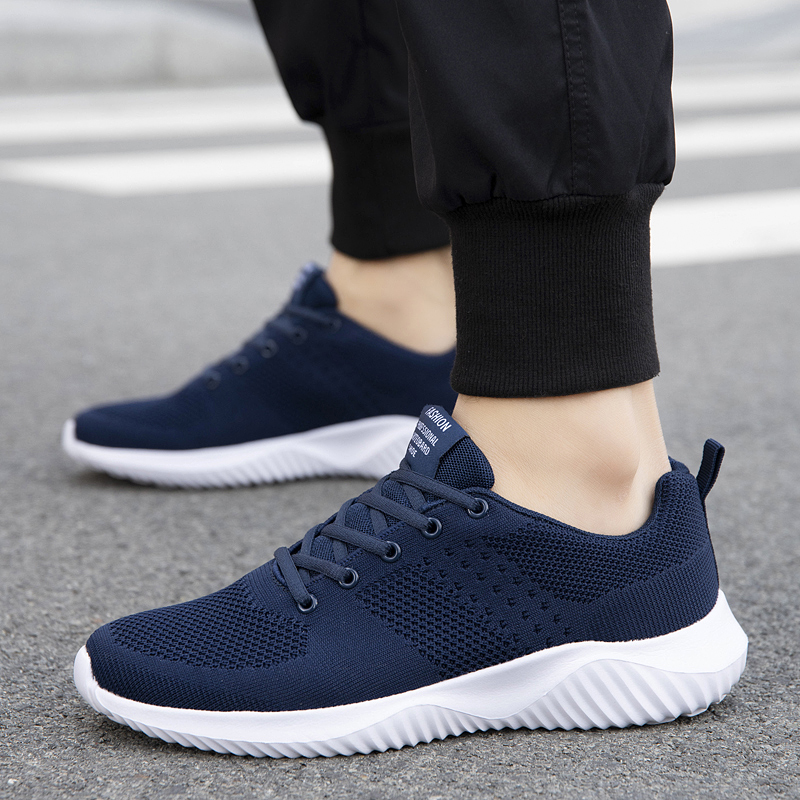 Men's Fashion Sneakers Breathable Lightweight Running Lace-Up Jogging Casual Sport Big Size Shoes