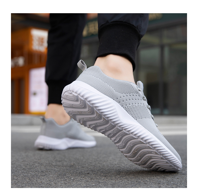 Men's Fashion Sneakers Breathable Lightweight Running Lace-Up Jogging Casual Sport Big Size Shoes