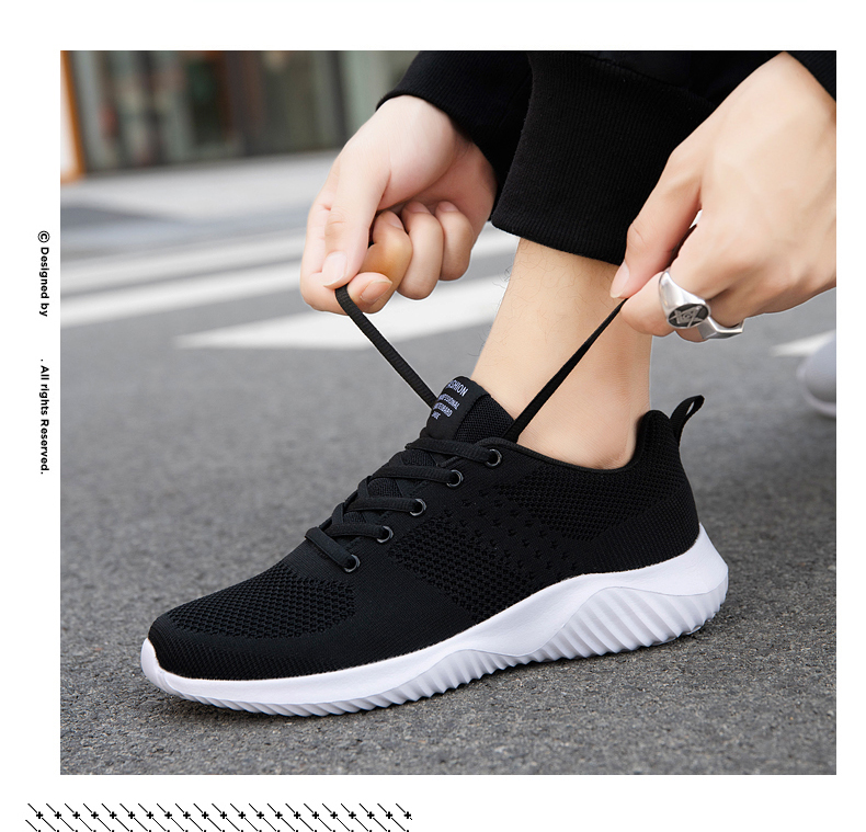 Men's Fashion Sneakers Breathable Lightweight Running Lace-Up Jogging Casual Sport Big Size Shoes