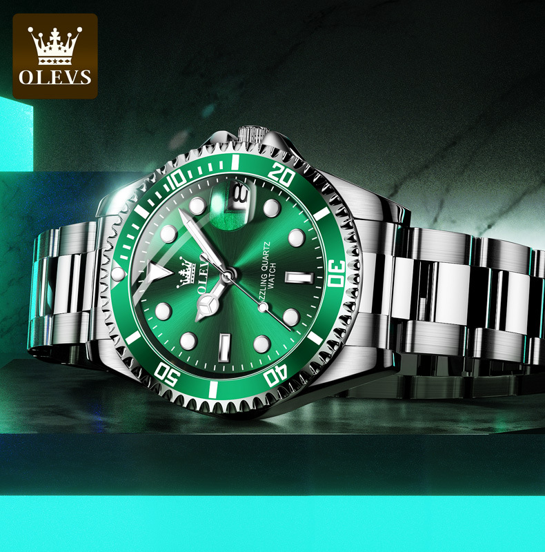 Rolex brand watch， new fashion，lux Green Water Ghost quartz watch waterproof men&apos;s Watch