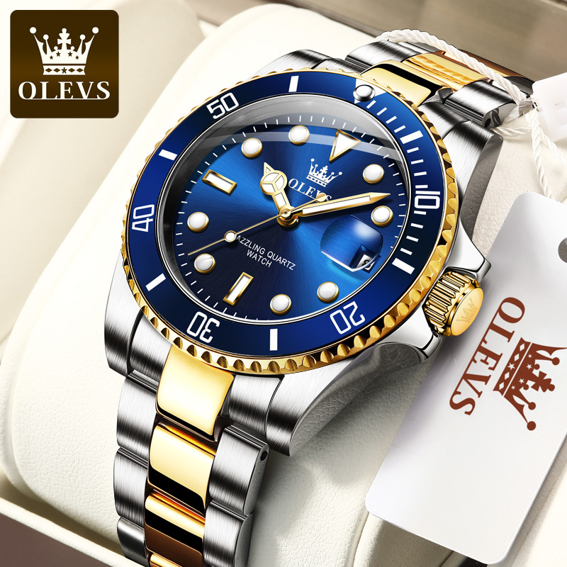 Rolex brand watch， new fashion，lux Green Water Ghost quartz watch waterproof men&apos;s Watch