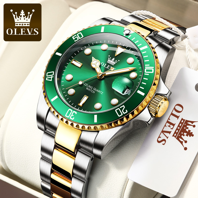 Rolex brand watch， new fashion，lux Green Water Ghost quartz watch waterproof men&apos;s Watch