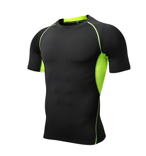 Men&apos;s Quick-Drying High Elastic Sports Fitness Short Sleeve Sweatshirts Bottoming Tights