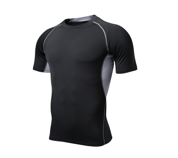 Men&apos;s Quick-Drying High Elastic Sports Fitness Short Sleeve Sweatshirts Bottoming Tights