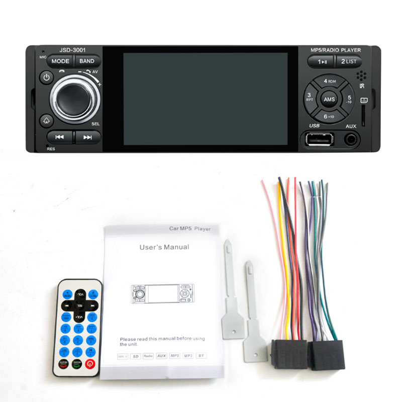 Automobile 12V single ingot 4.1-inch bluetooth car mp5 player USB card insertion machine 3001