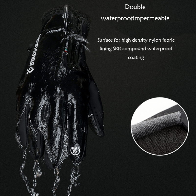 Outdoor waterproof gloves winter touch screen men and women windproof and warm riding