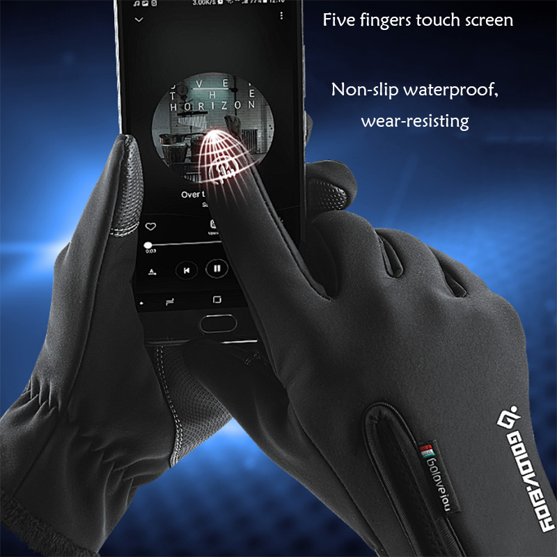 Outdoor waterproof gloves winter touch screen men and women windproof and warm riding
