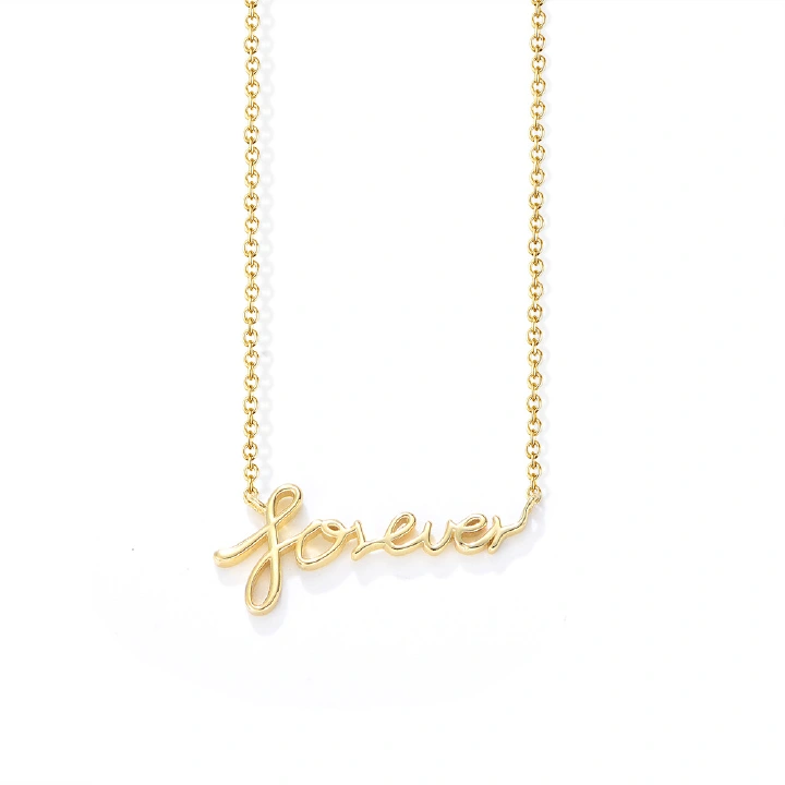 S925 Sterling Silver Forever Lettering Necklace Female Europe And Ins Collarbone Chain Valentine Gift Jewelry Design Sense