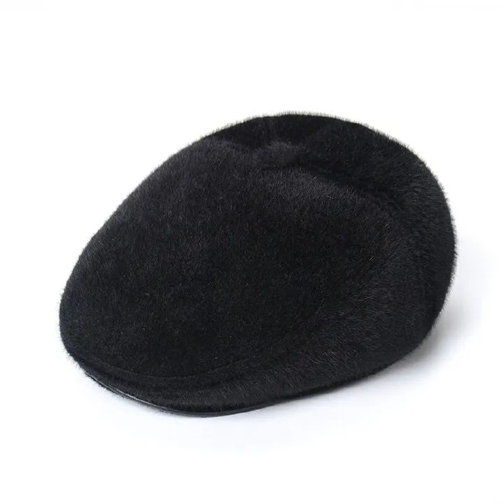 Winter mink fur forward hat mink fur hat men's middle-aged and old men's forward hat cap old man warm hat factory direct supply