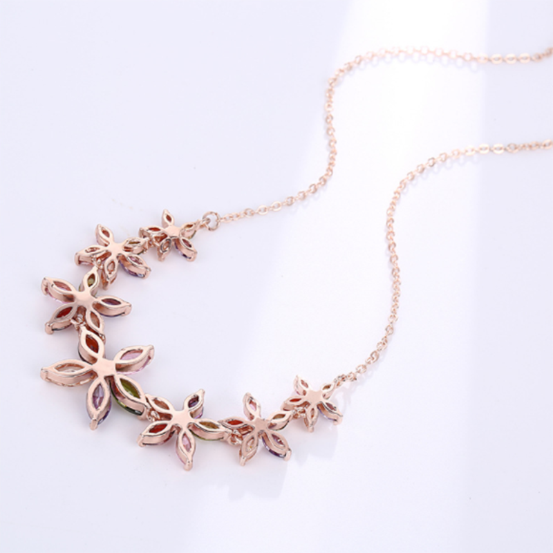 As a summer flower AAA colorful zircon necklace