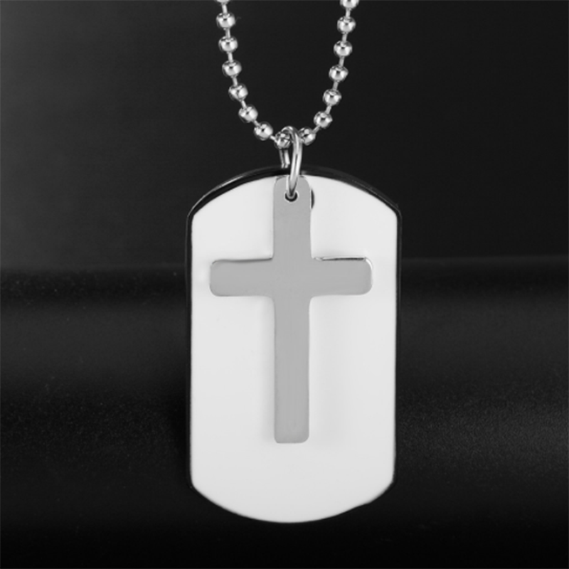 European and American Korean fashion personality cross military men's necklace