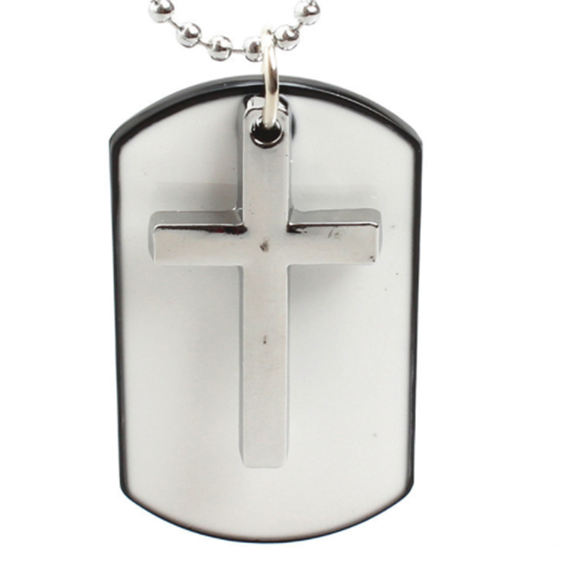 European and American Korean fashion personality cross military men's necklace
