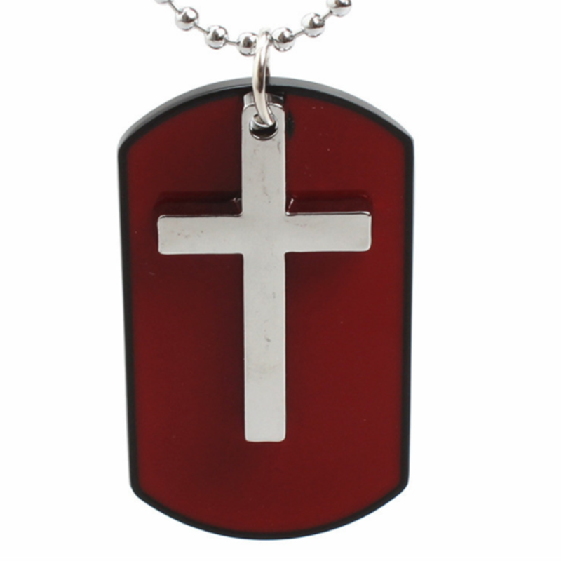 European and American Korean fashion personality cross military men's necklace