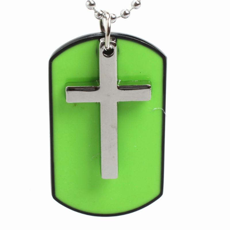 European and American Korean fashion personality cross military men's necklace