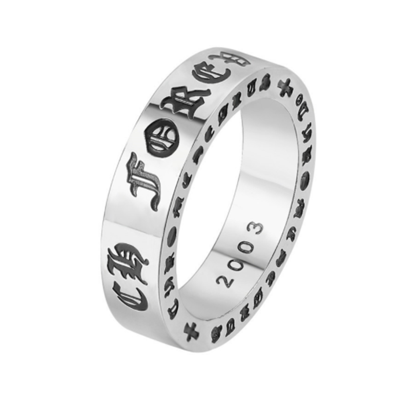 Personality fashion punk men&apos;s cross titanium steel ring