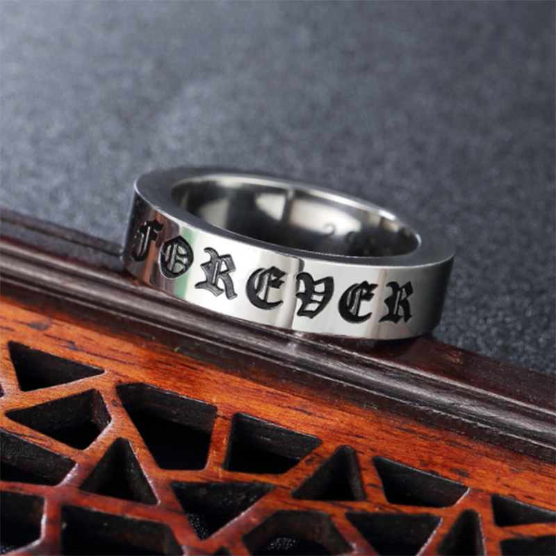Personality fashion punk men&apos;s cross titanium steel ring