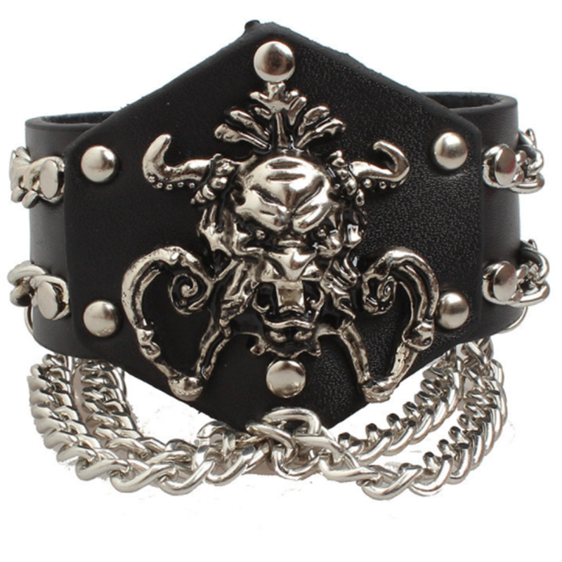 European and American punk gothic rock stage accessories eagle personality leather bracelet