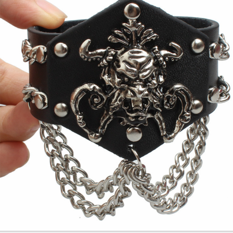 European and American punk gothic rock stage accessories eagle personality leather bracelet