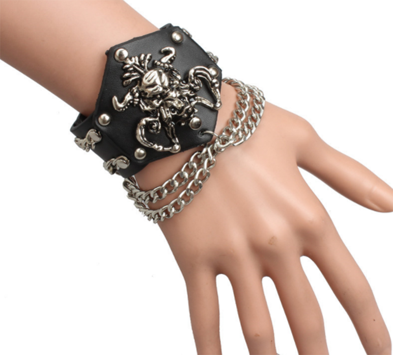 European and American punk gothic rock stage accessories eagle personality leather bracelet