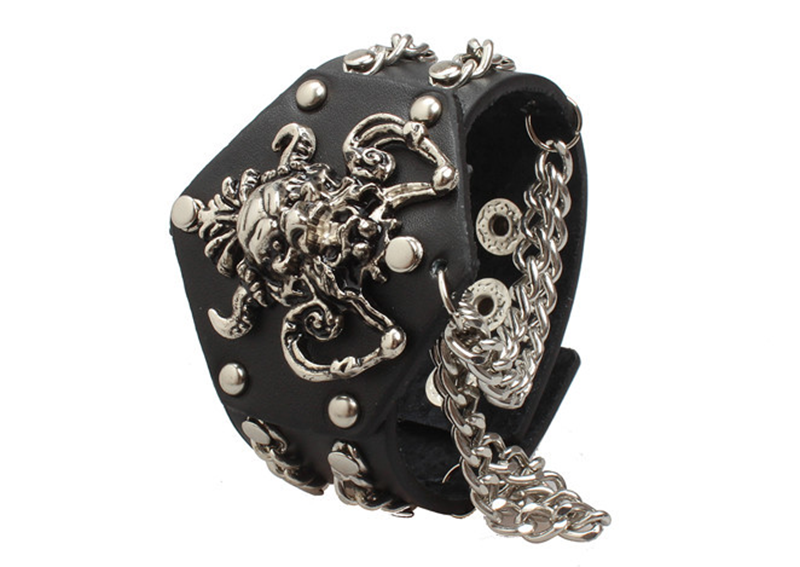 European and American punk gothic rock stage accessories eagle personality leather bracelet